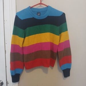 GAP Happy Stripe Multicolor Striped Knit Sweater